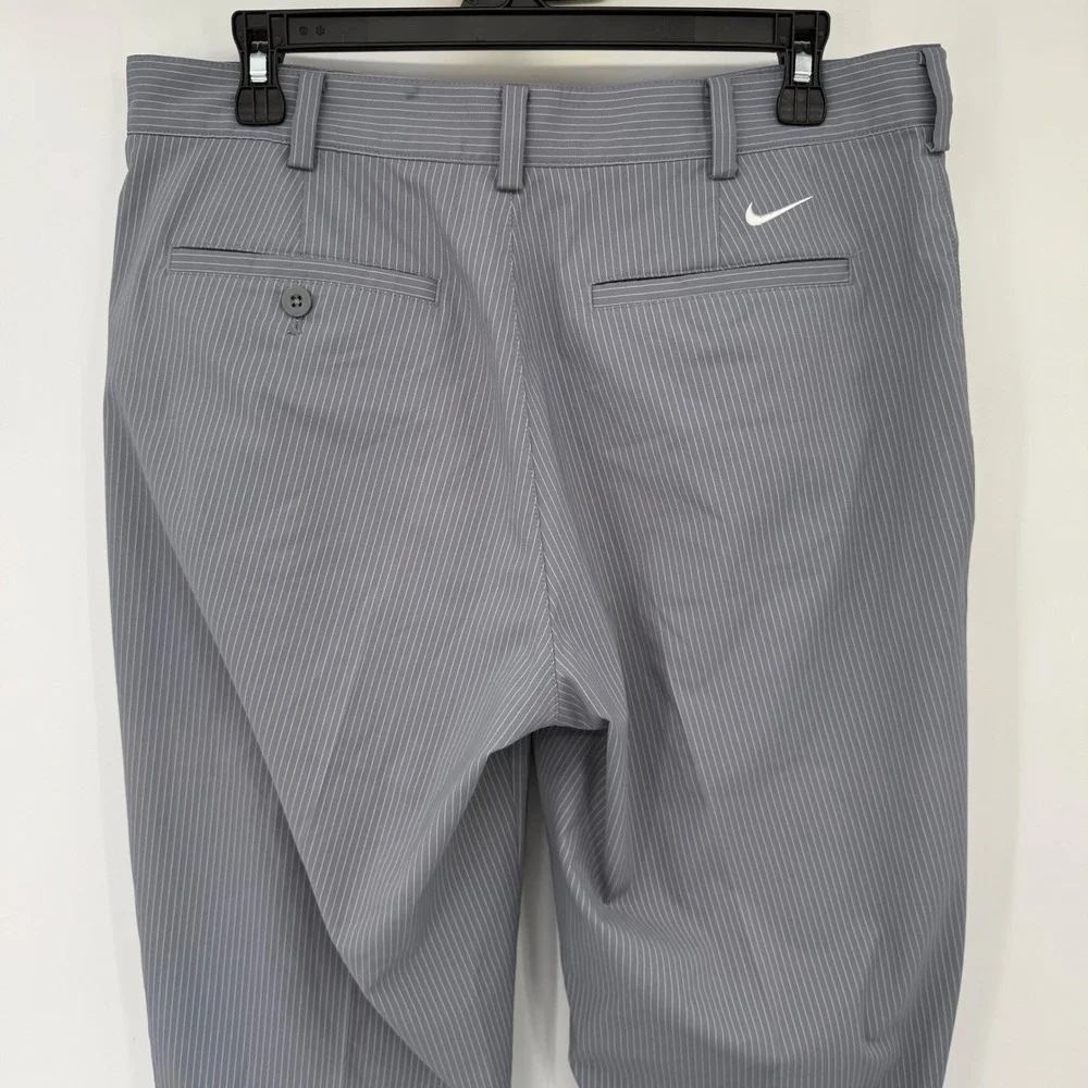 Nike Golf Pants Mens 32x34 Grey Pinstripe Dri-FIT 335936-065 Stretch Performance